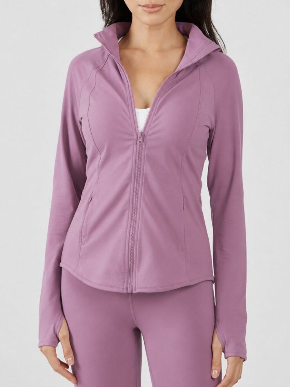 Yogalicious Womens Ultra Soft Lightweight Full Zip With Pockets -Purple(NWT)🏋 - Picture 4 of 4